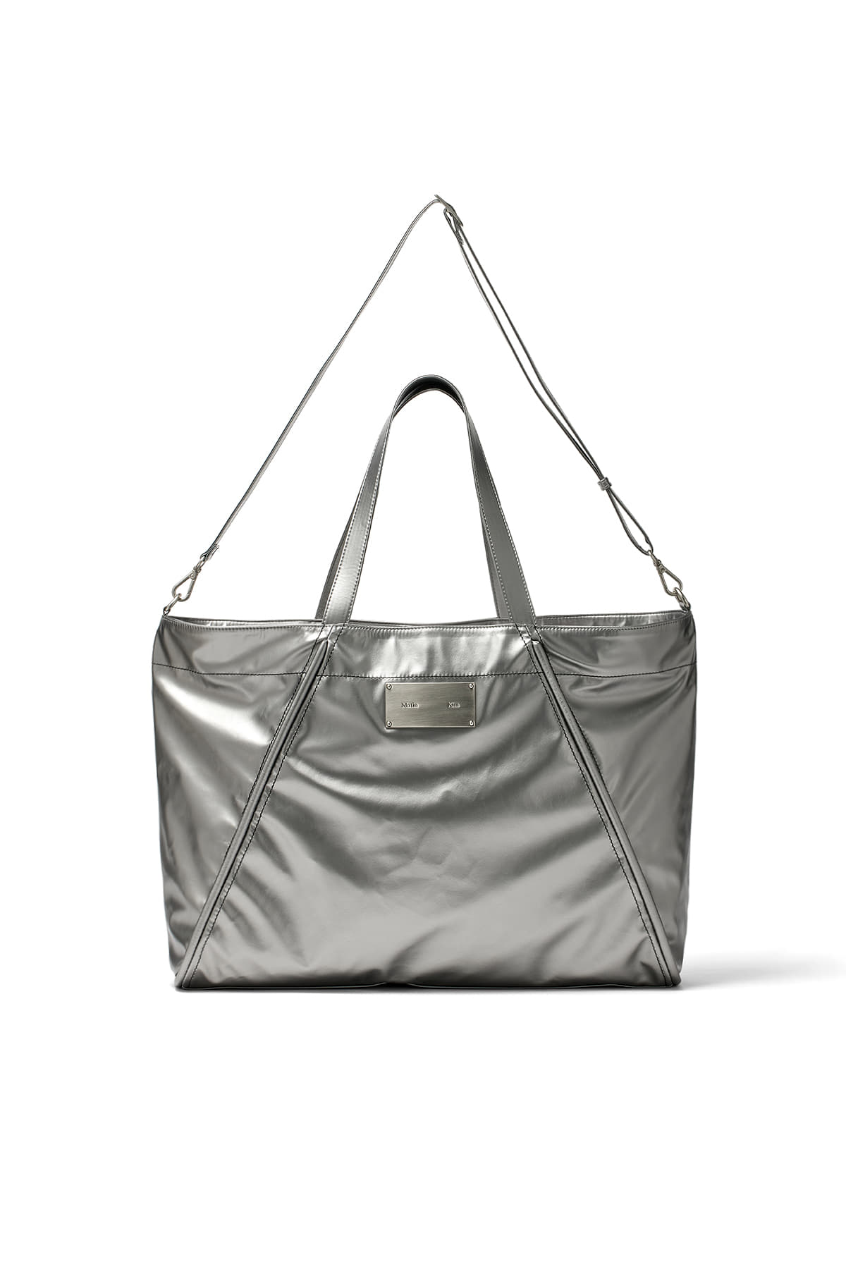 [matinkim] BIG COATING TOTE BAG IN DARK SILVER