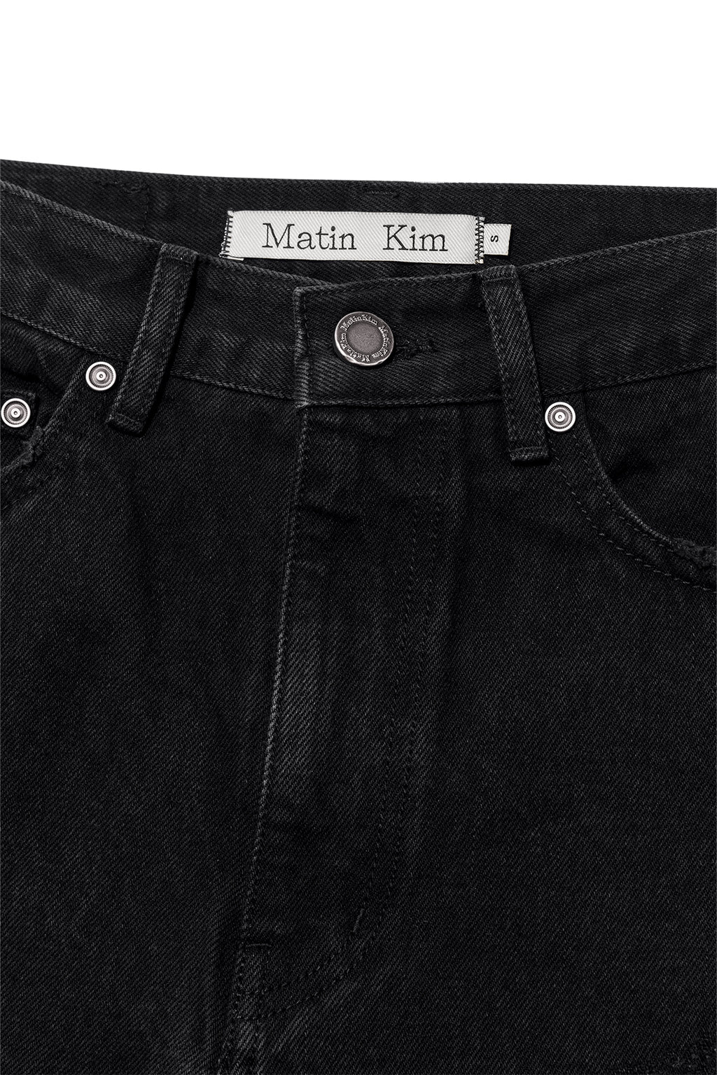 [matinkim] DAMAGE TURN UP DENIM PANTS IN BLACK