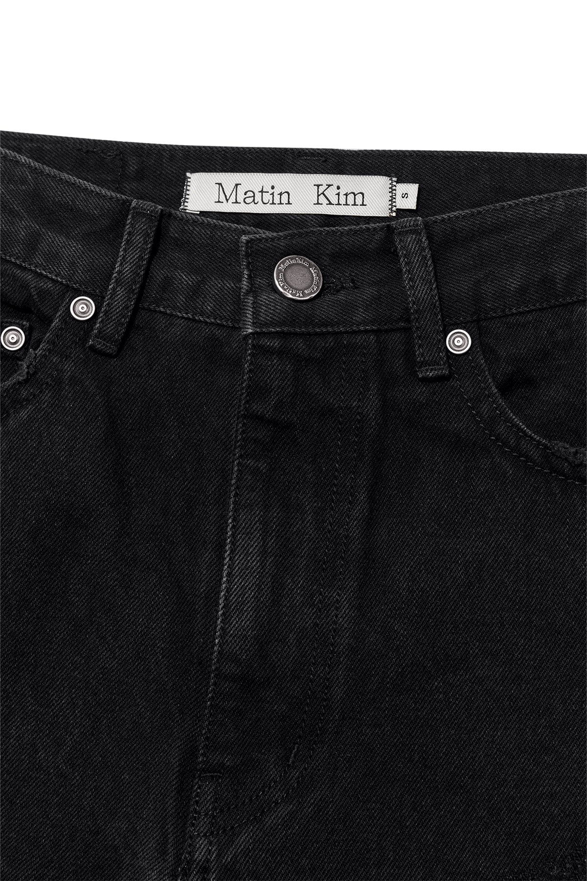 [matinkim] DAMAGE TURN UP DENIM PANTS IN BLACK