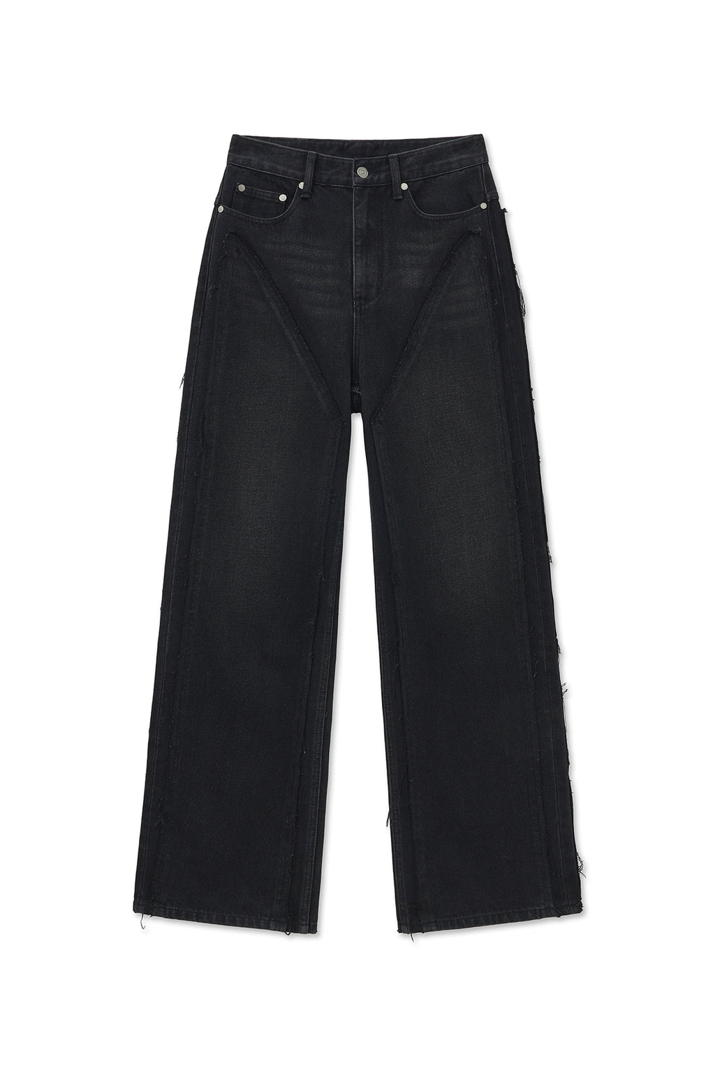[matinkim] WESTERN STRAIGHT-FIT DENIM PANTS IN BLACK
