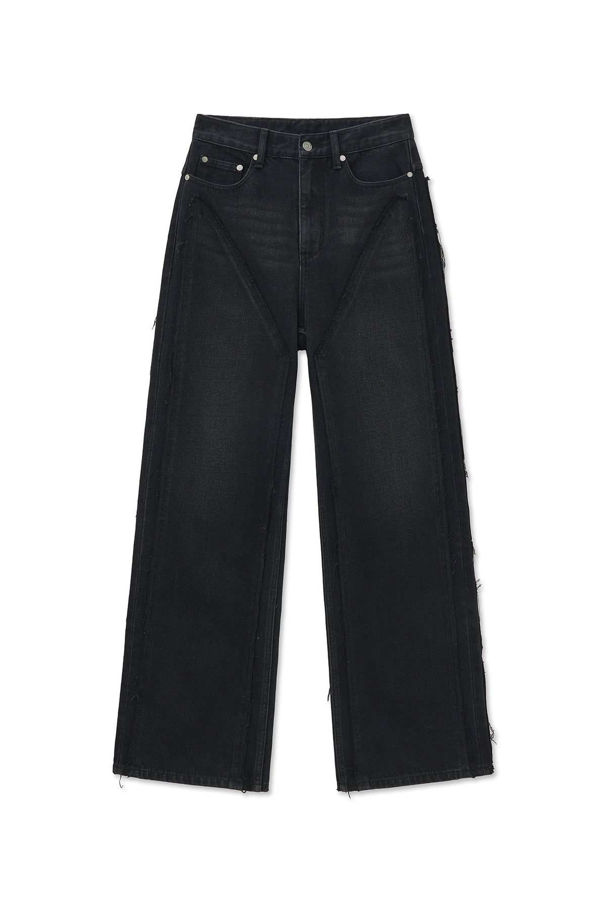 [matinkim] WESTERN STRAIGHT-FIT DENIM PANTS IN BLACK
