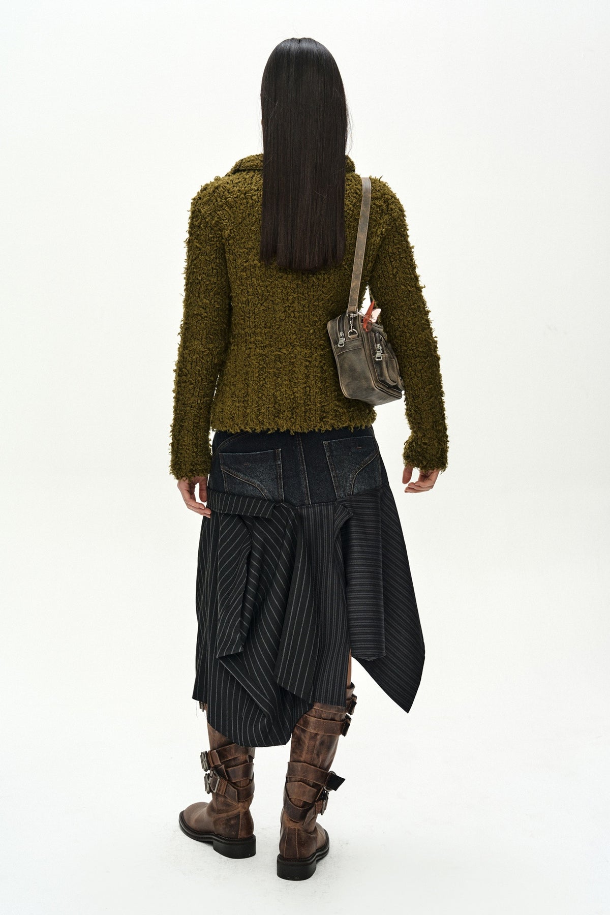 Andersson Bell Button & Trim Hairy Zip-Up Cardigan