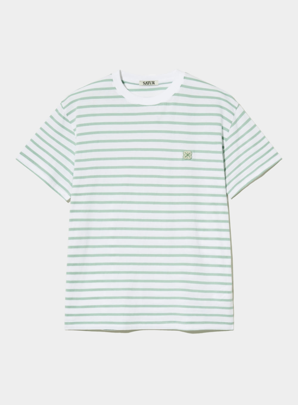 [satur] (W) All Day Basic Stripe T-Shirt - Mint