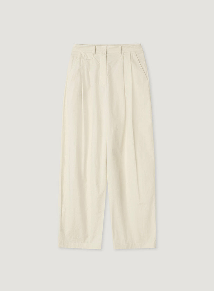 Mango Maniplease Bone Cotton Pants Butter Cream