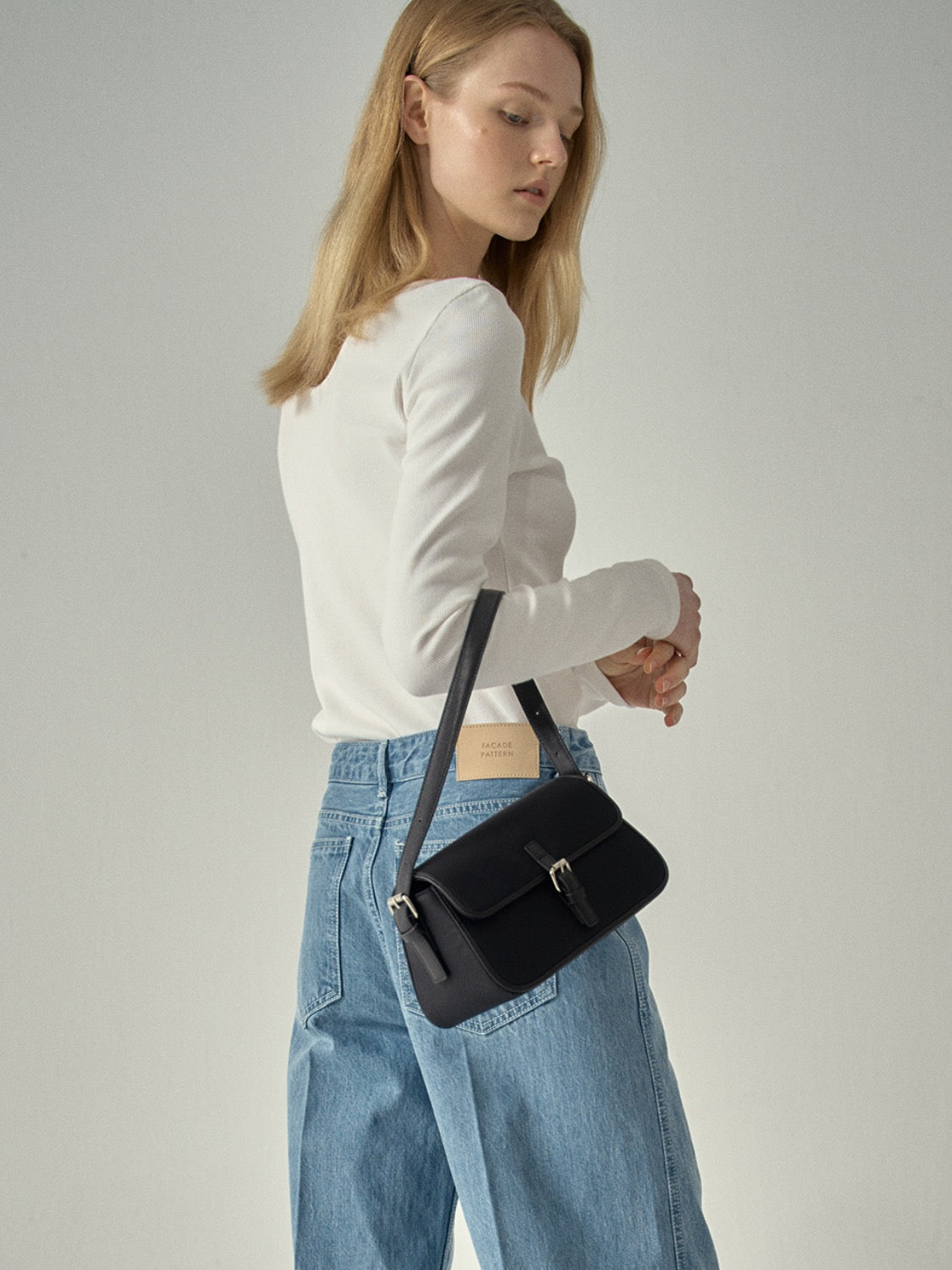 Facade Pattern Small Marron Bag black