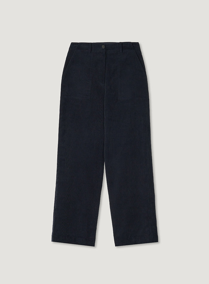 Mango Maniplease Nori Corduroy Pants Navy