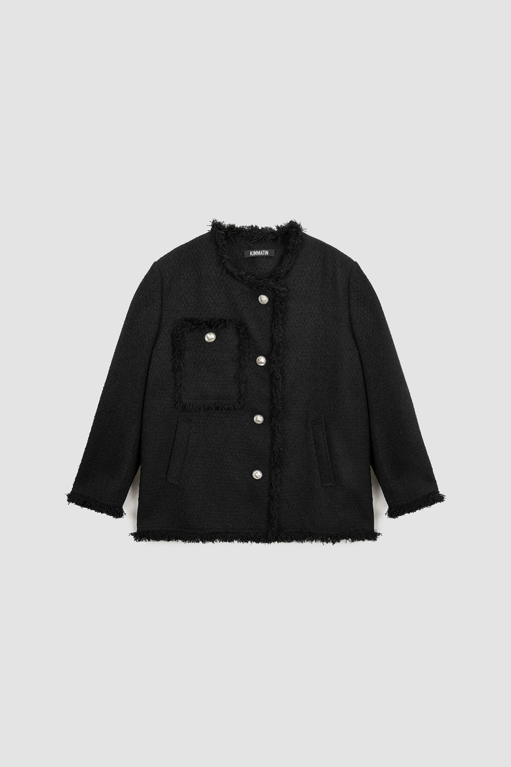 [matinkim] Patch Pocket Tweed Jacket IN Black