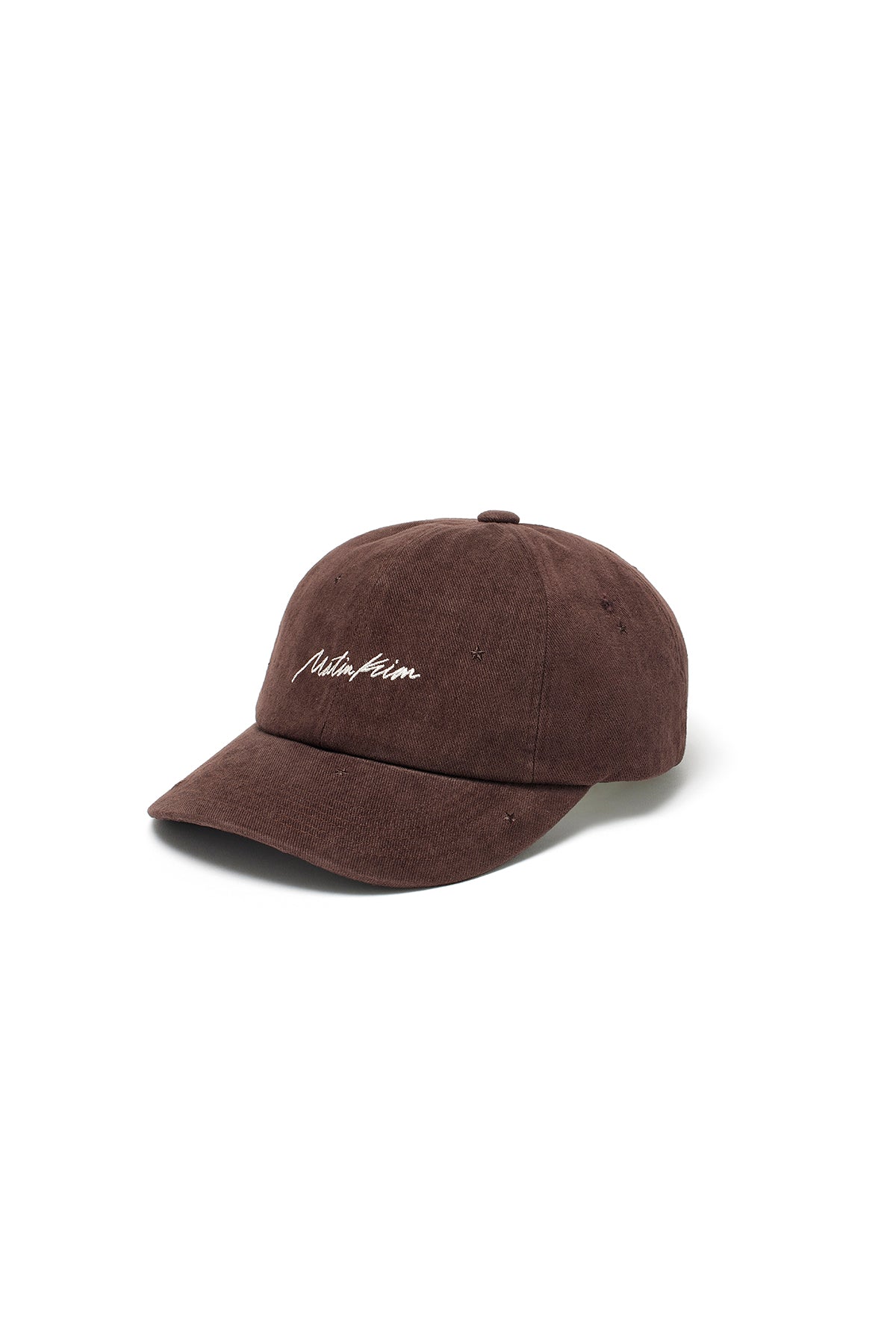 [matinkim] CURSIVE STAR EMBROIDERY BALL CAP IN BROWN