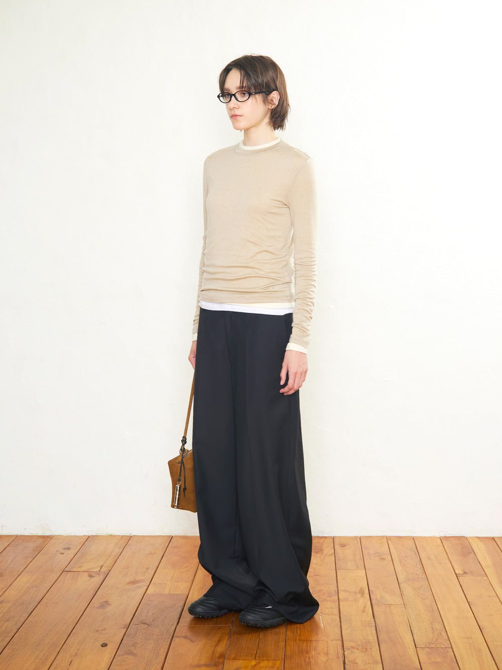 Low Classic Lc Wool Jersey T-Shirt Beige