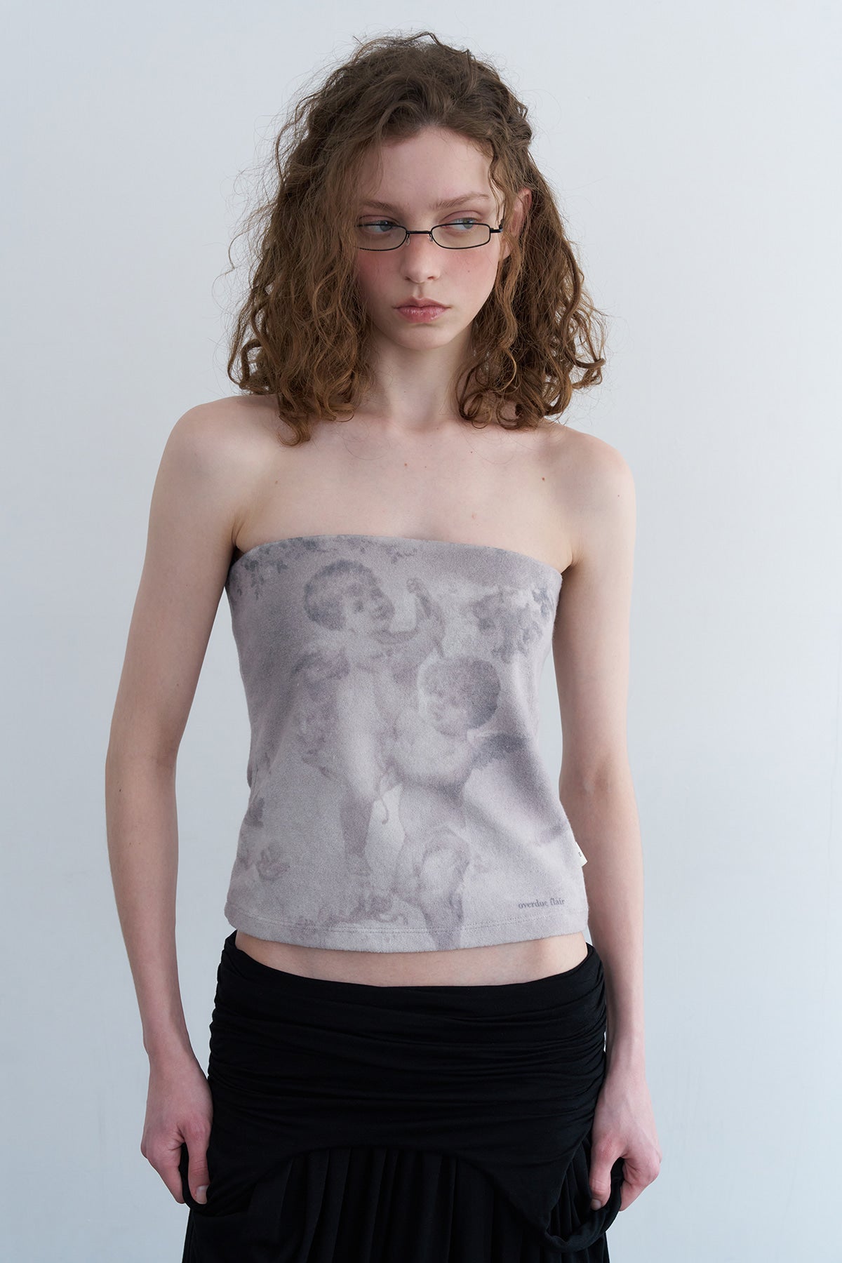 Overdueflair Angel Terry Tube Top Black