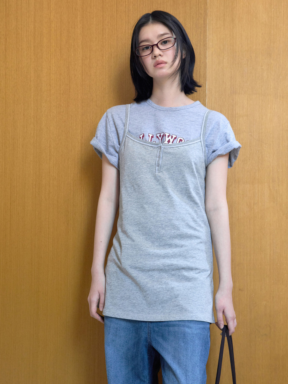 Low Classic Camisole Jersey Dress Melange Grey