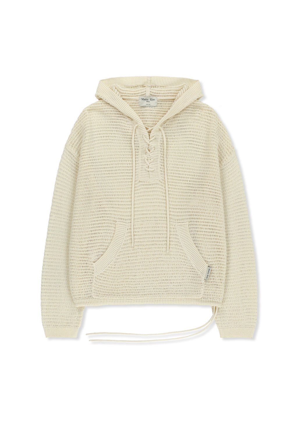 Matinkim Oversized Mesh Knit Hoodie IN Cream