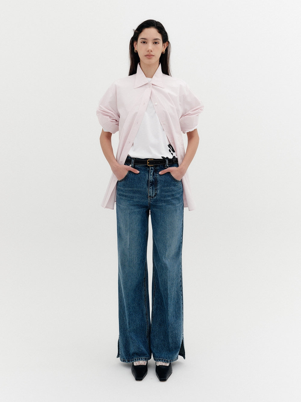 EENK Classic Logo Embroidered Shirt - Light Pink