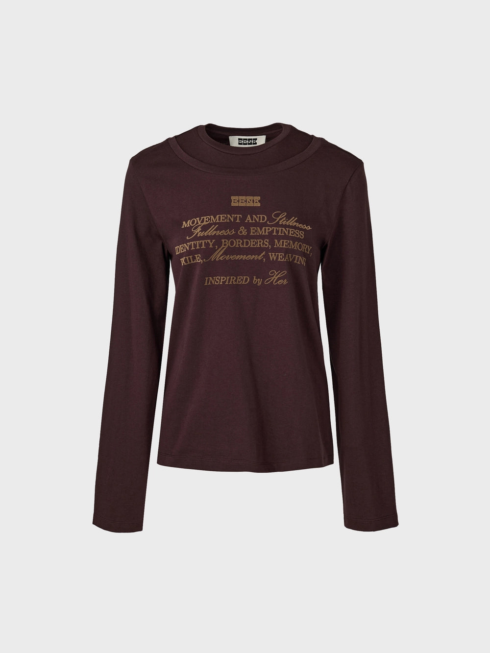 EENK Layered Printed T-shirt - Brown