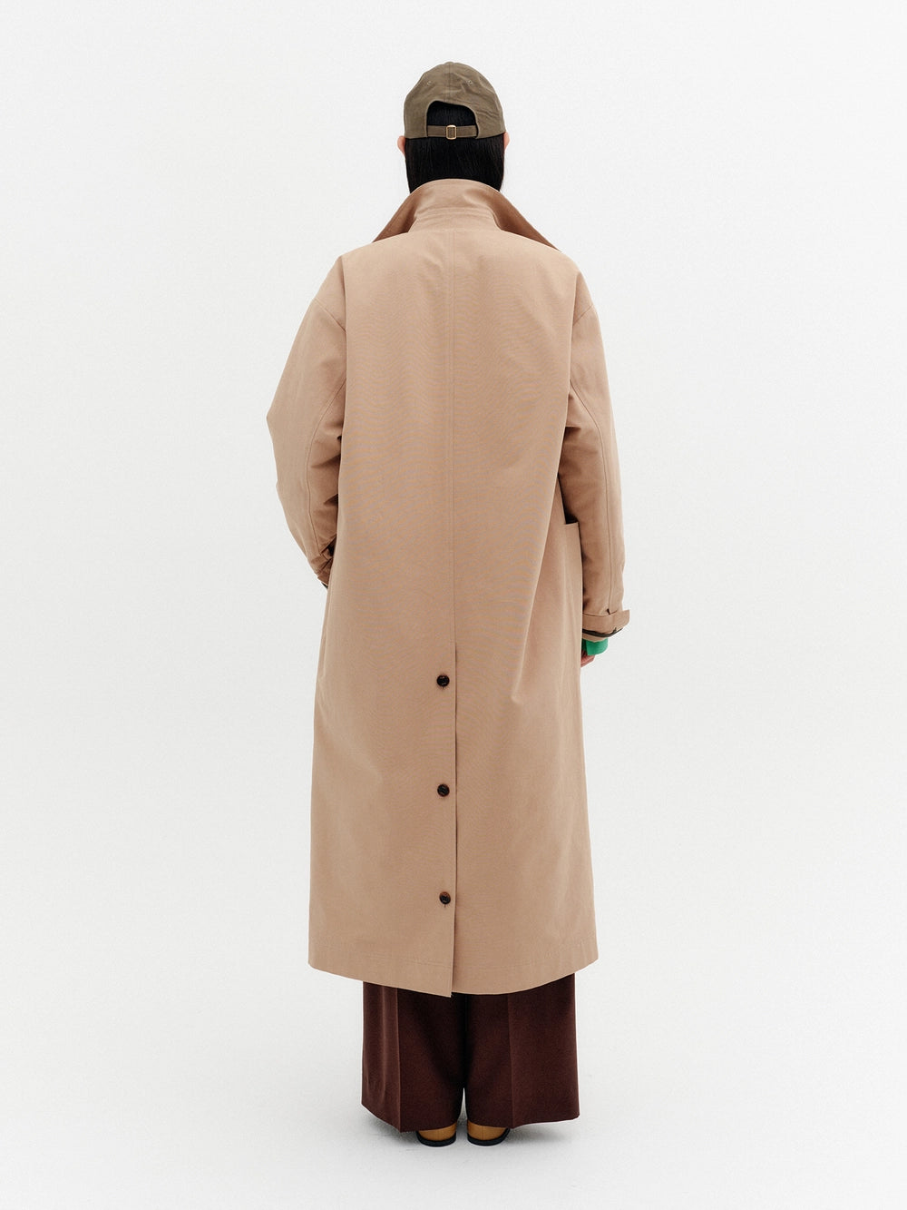 EENK Reversible Contrast Panel Coat - Beige