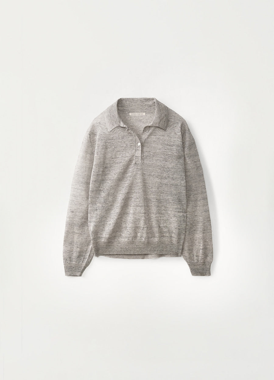 Nothing Written Carrel collar knit (Ash gray)