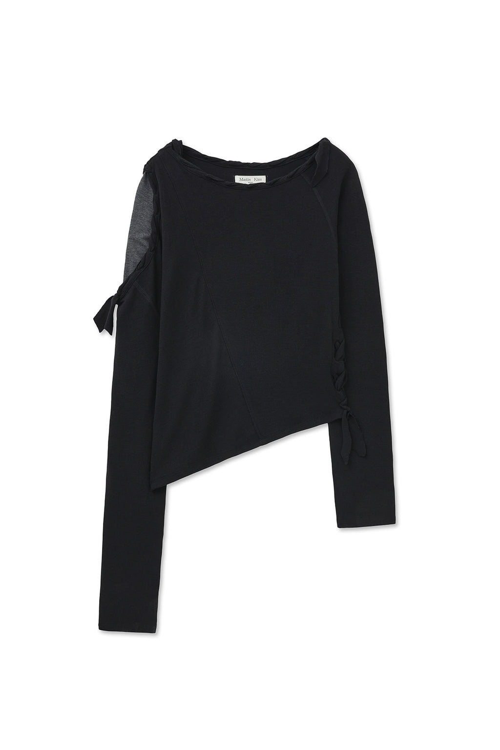 [matinkim] WEAVING LONG SLEEVE TOP IN BLACK