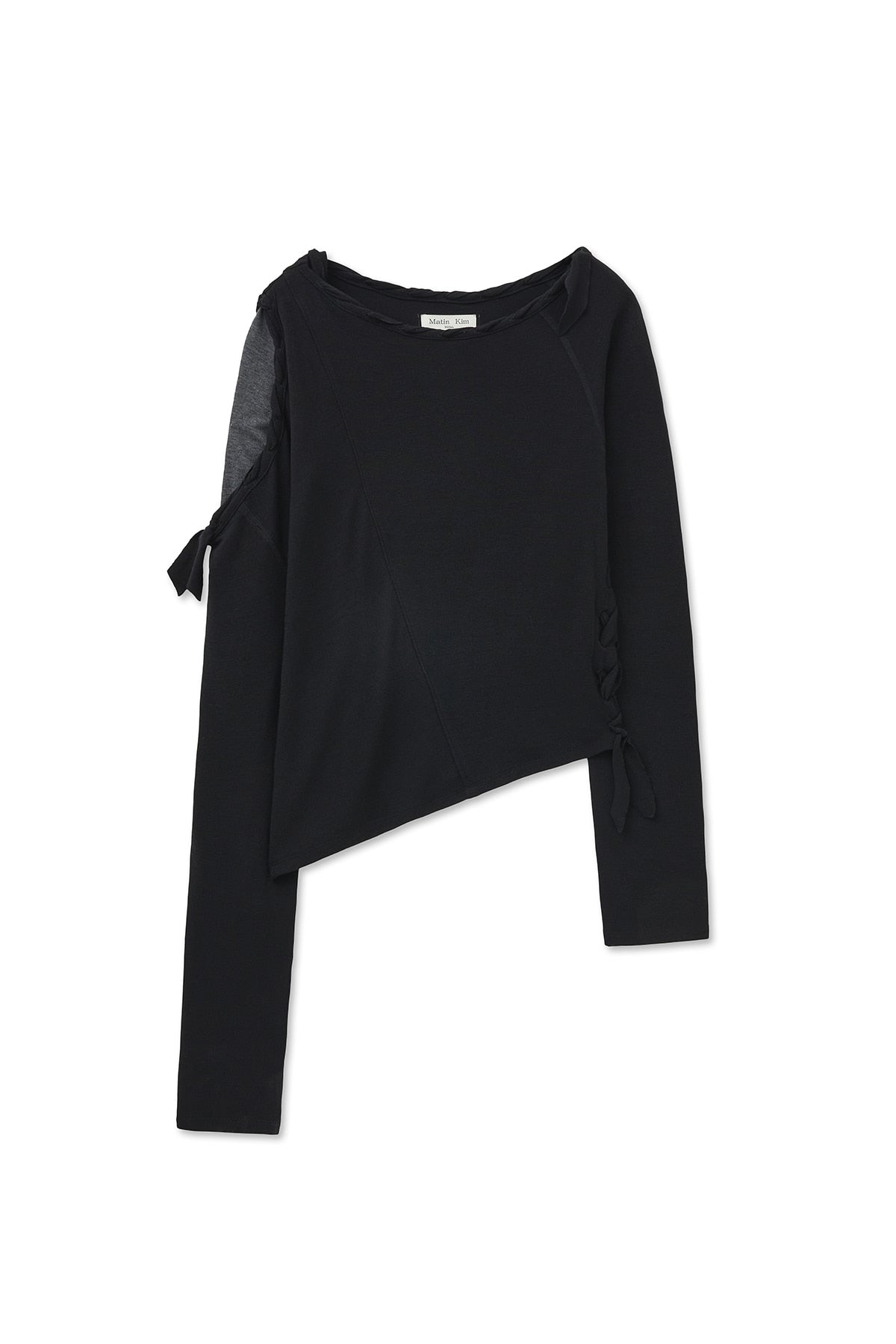 [matinkim] WEAVING LONG SLEEVE TOP IN BLACK