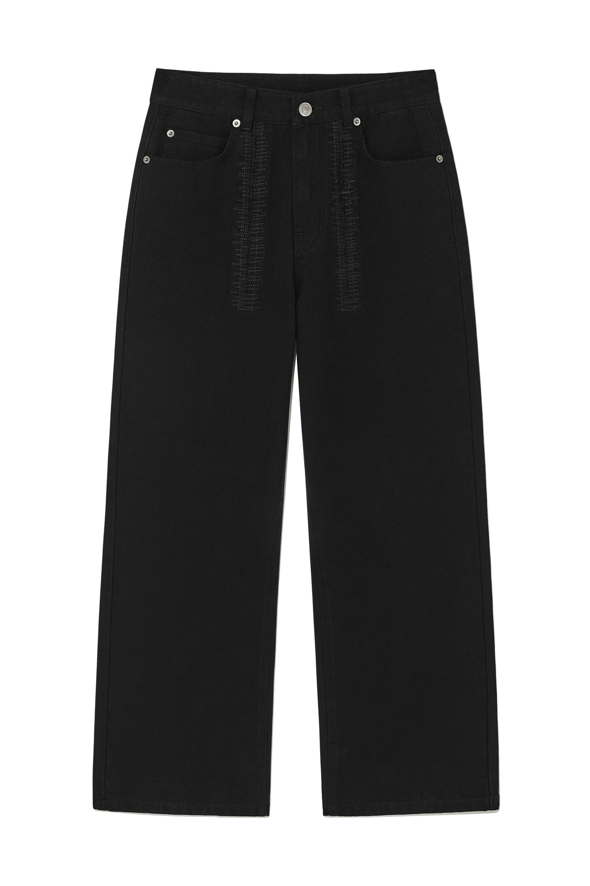 Matinkim Stitch Point Washed Cotton Pants IN Black