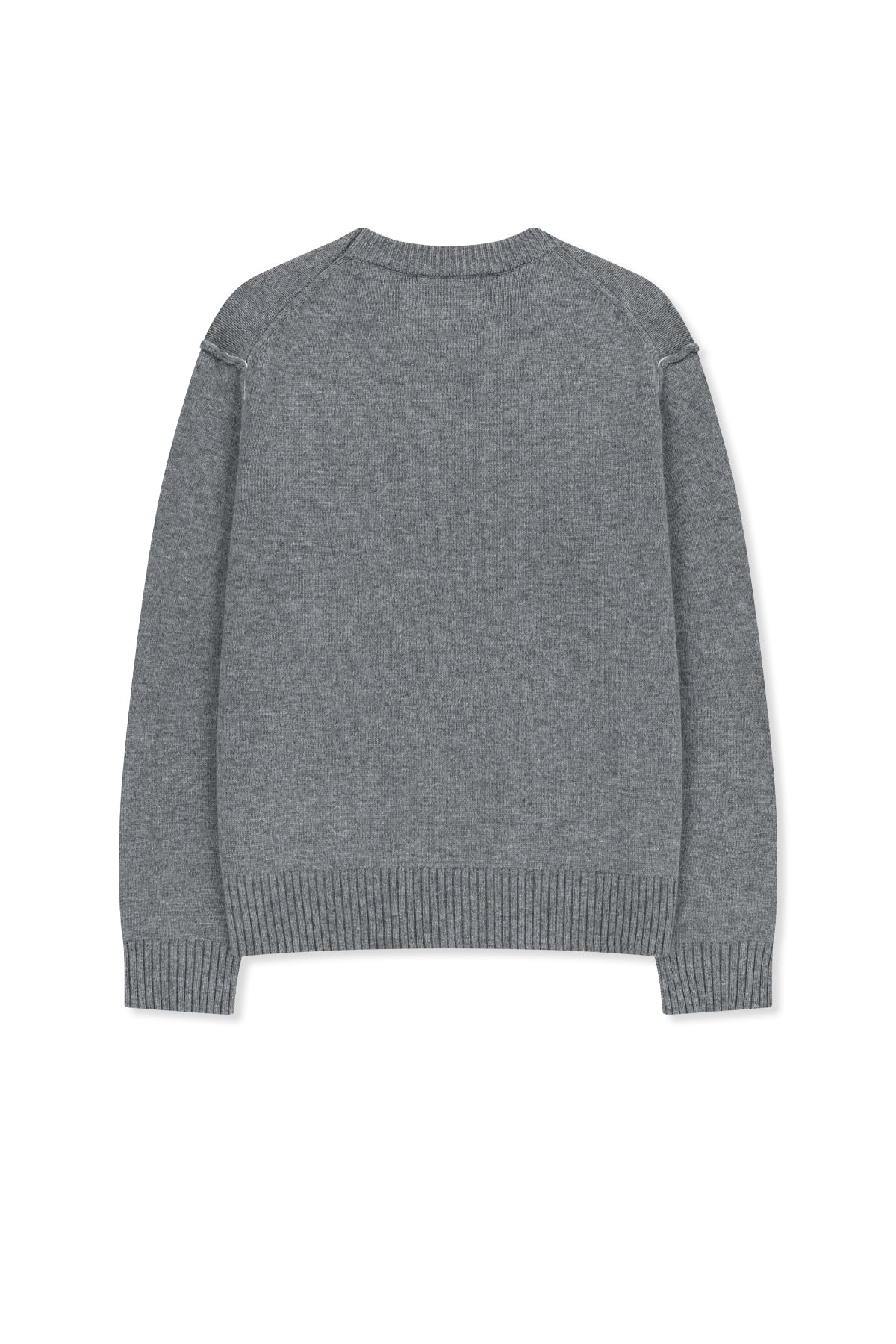 Matinkim Grid Logo Cashmere Blended Knit Pullover IN Grey
