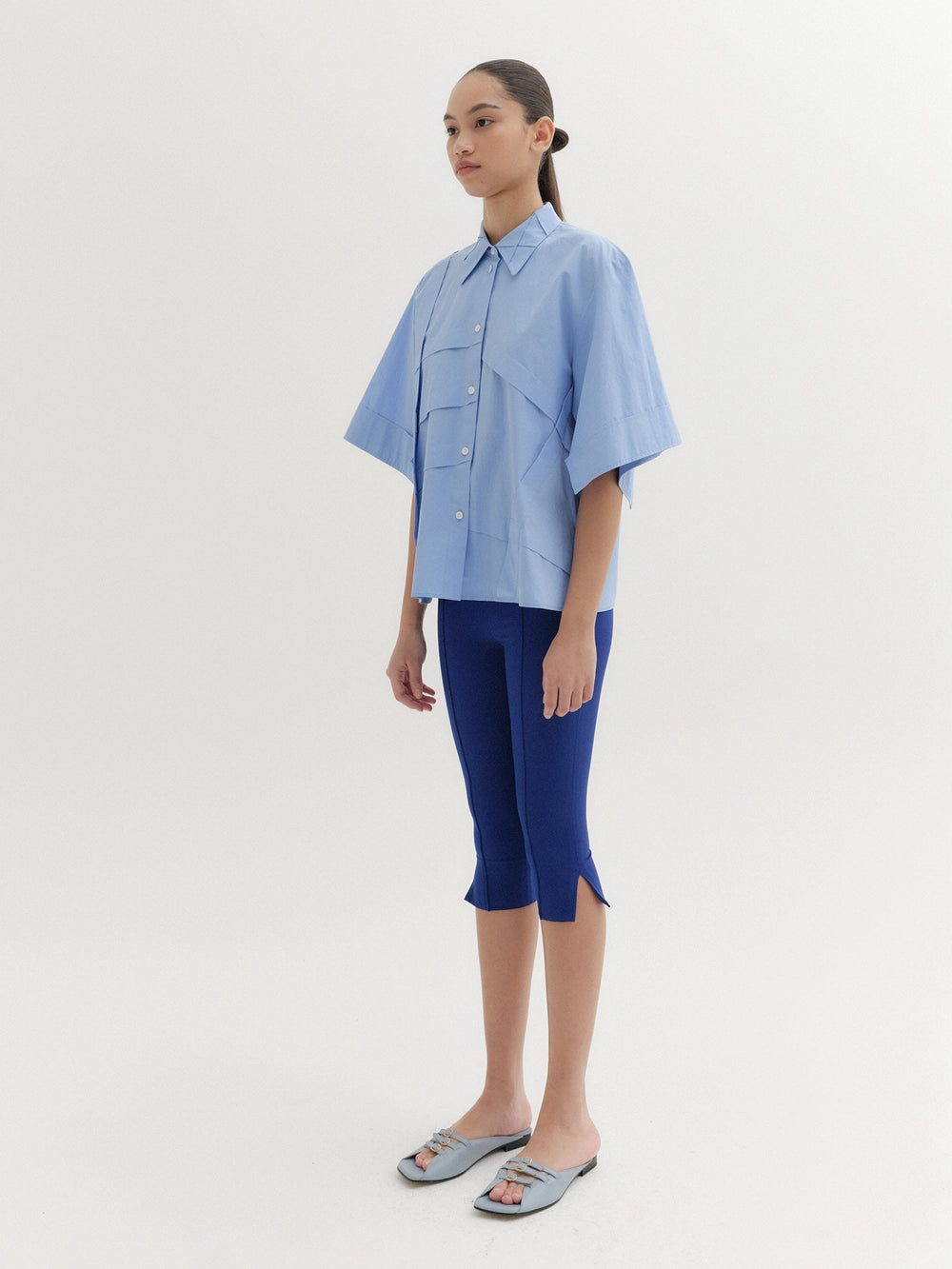 EENK Panel Detail Shirt - Light Blue