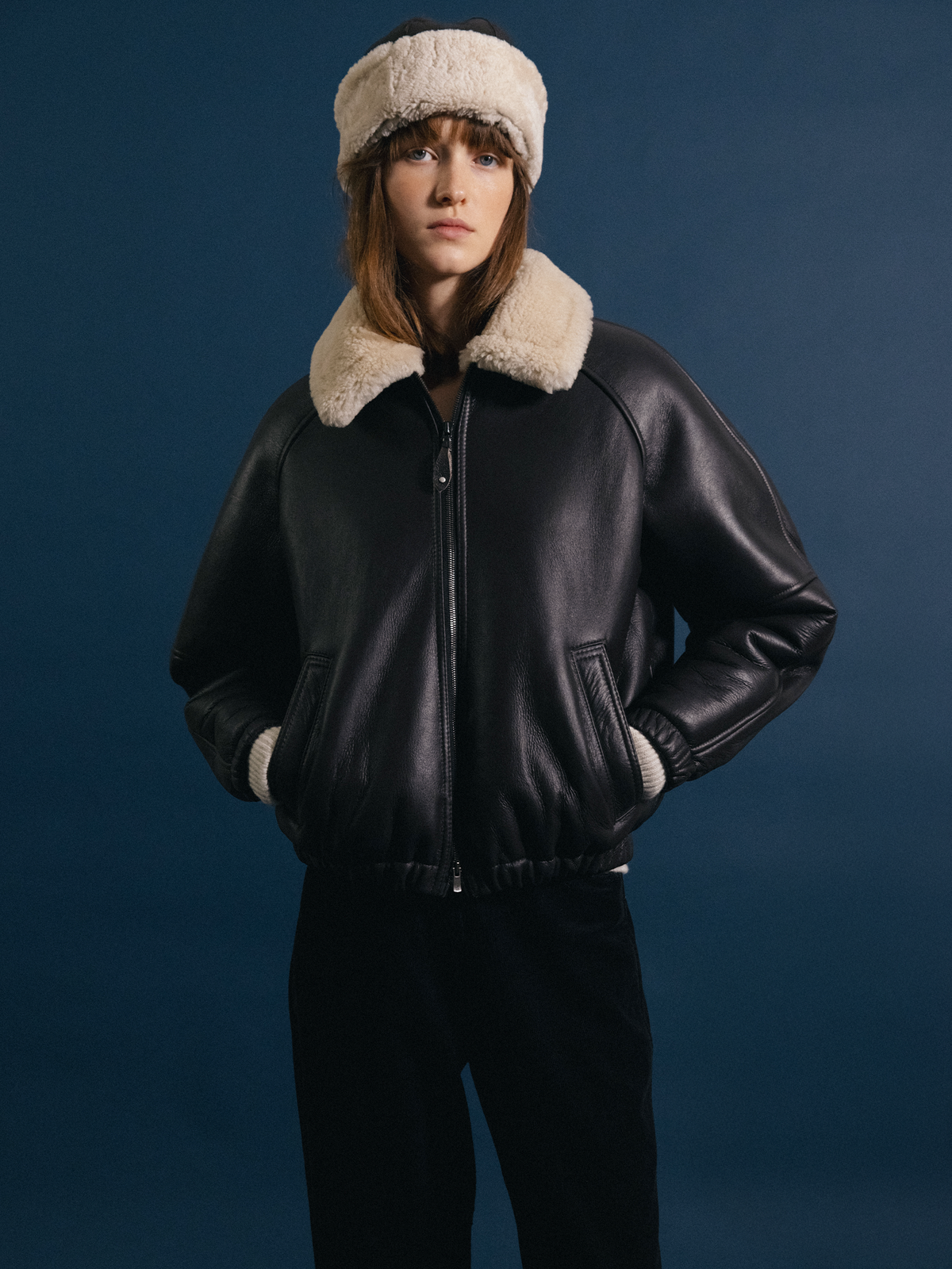 Nothing Written Brown shearling hat (Dark brown)