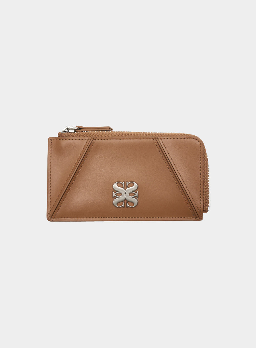 [satur] Riga Zip Leather Wallet - Saddle Brown