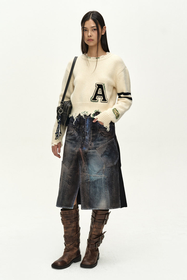 Andersson Bell Illusion Patchwork Trompe L'Oeil Pleated Skirt