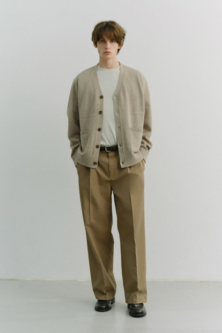 Dunst Pleated Chino Slacks Khaki Brown