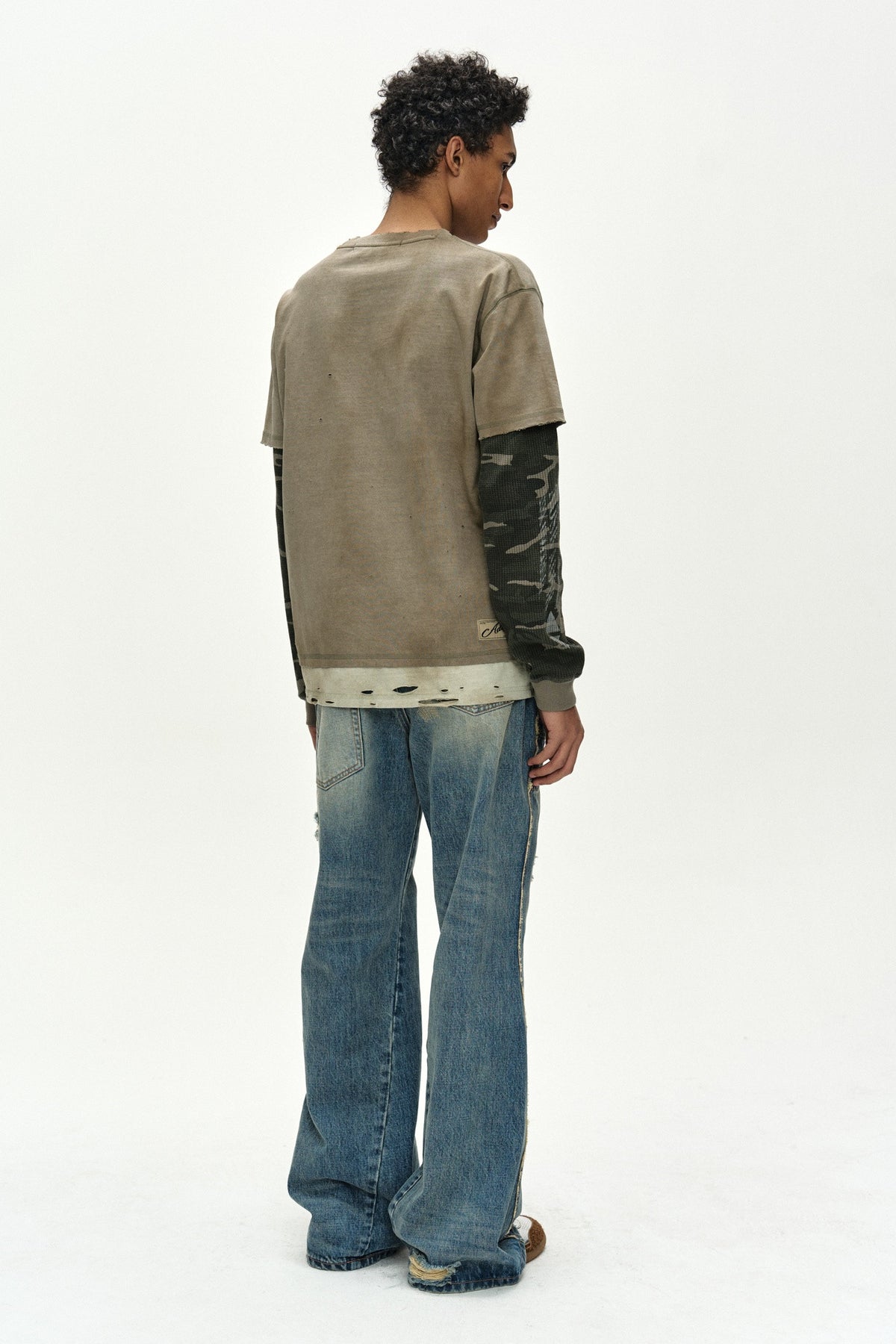 Andersson Bell Distress Layered Long Sleeve T-Shirt