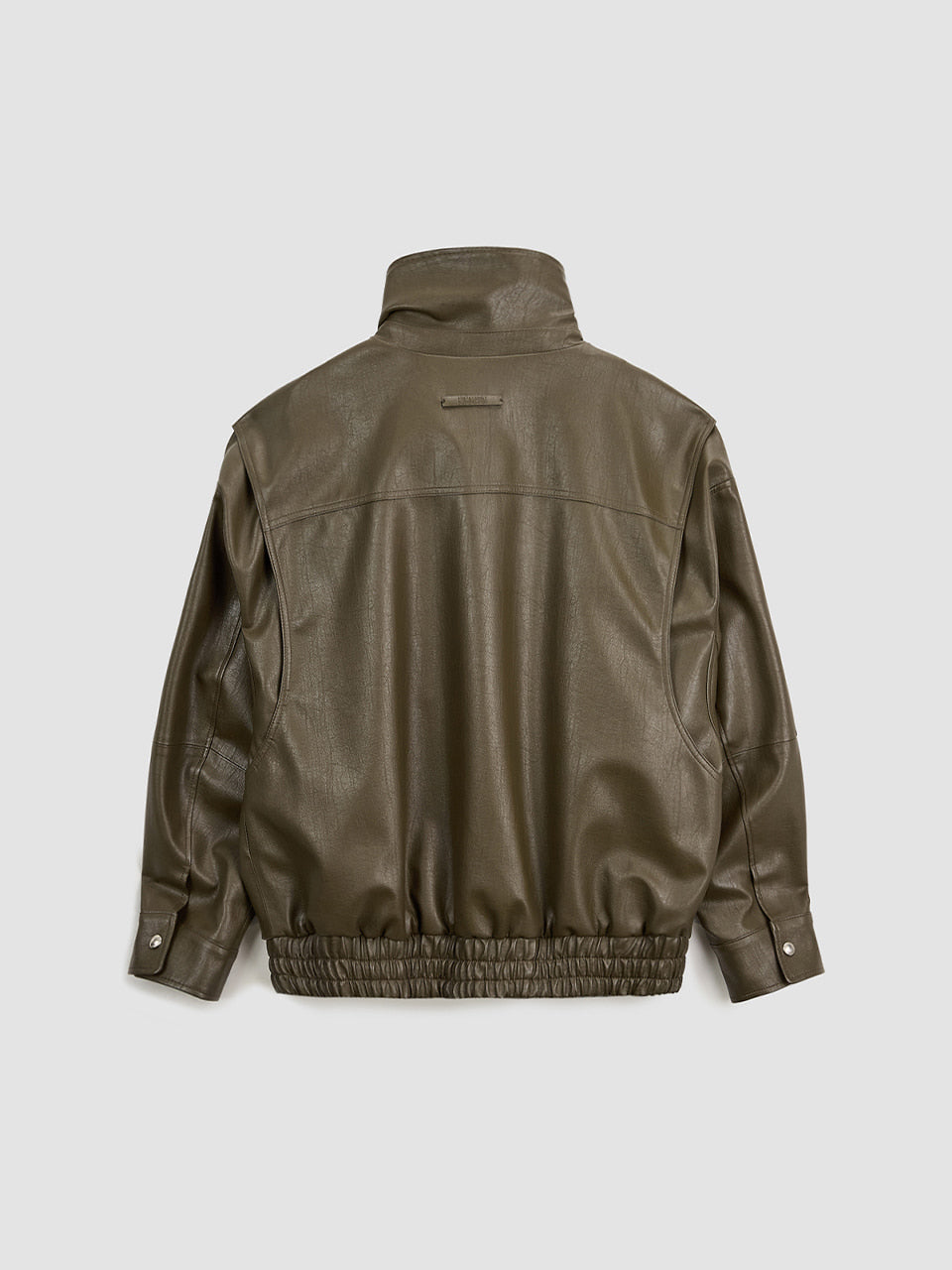 Matinkim Oversize Layered Leather Jumper IN Khaki Brown