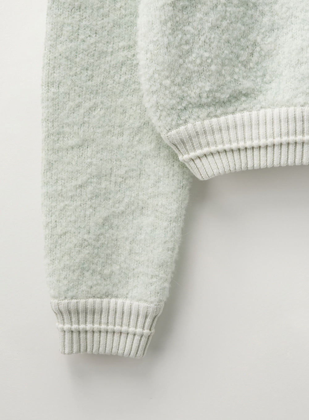 [satur] (W) Boucle Crew Neck Cardigan - Mint