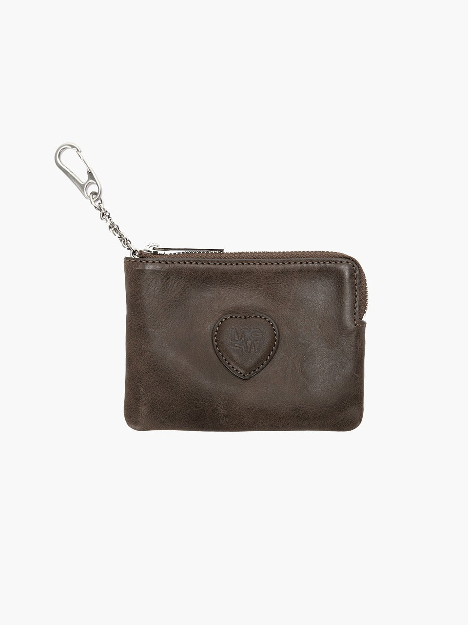 Margesherwood Heart Zipper Wallet washed brown pull-up