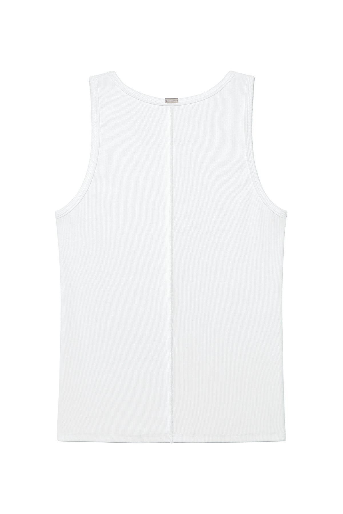 [matinkim] SMALL LOGO PINTUCK SLEEVELESS TOP FOR MEN IN WHITE