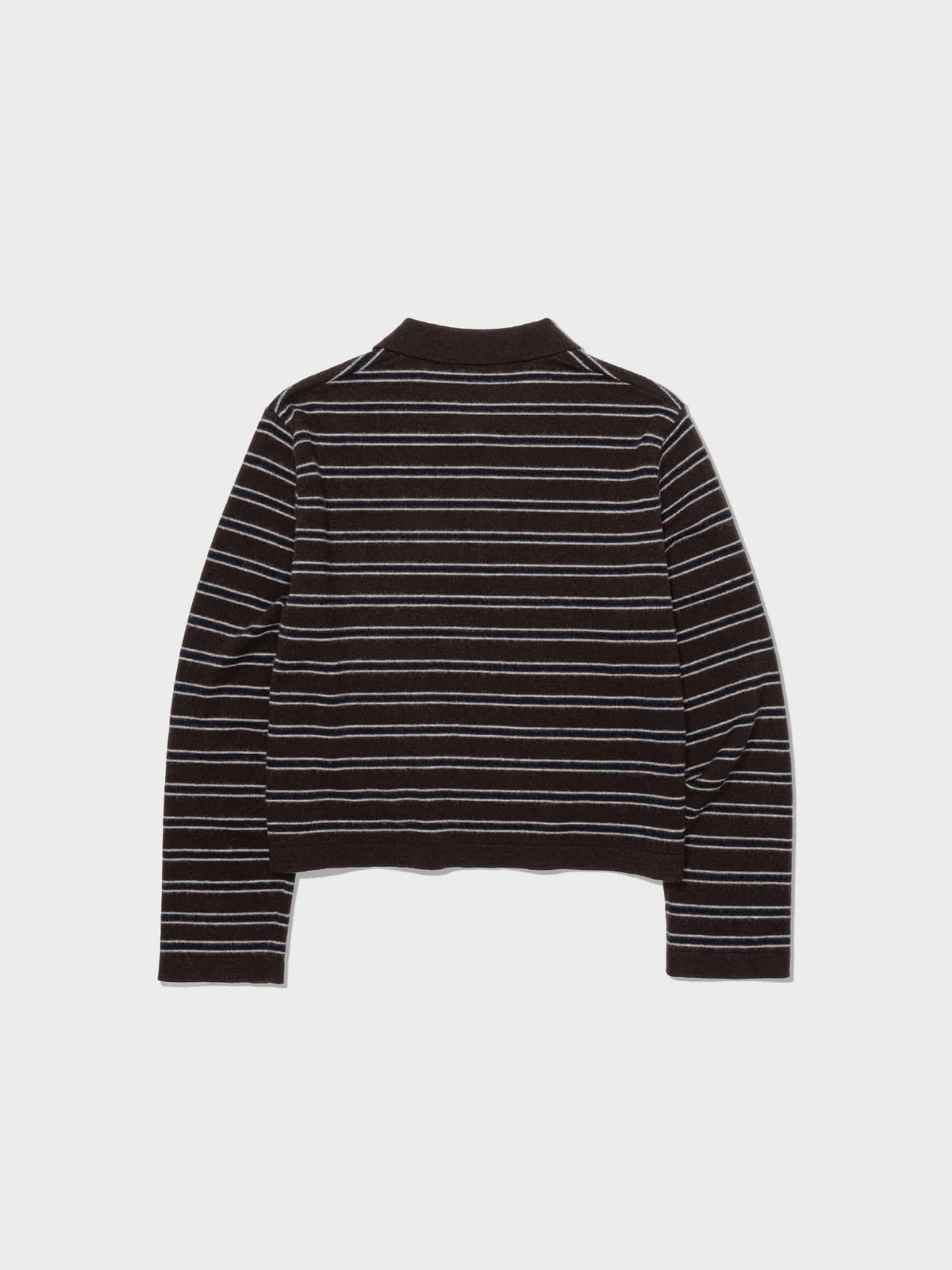 Low Classic Merino Cash Striped Polo Sweater Brown