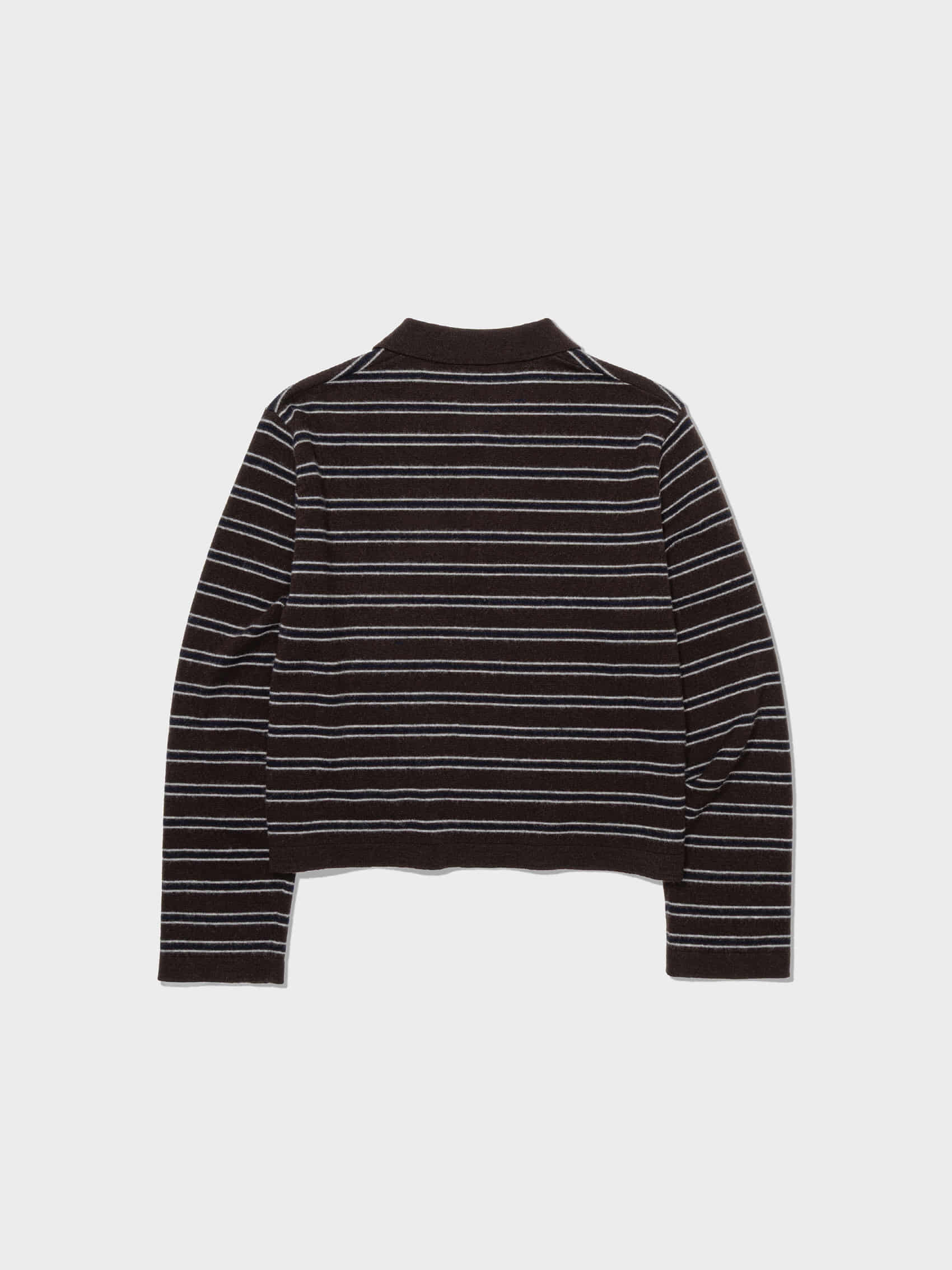 Low Classic Merino Cash Striped Polo Sweater Brown