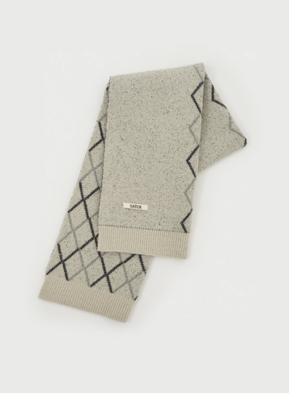[satur] Argyle Muffler - Light Gray