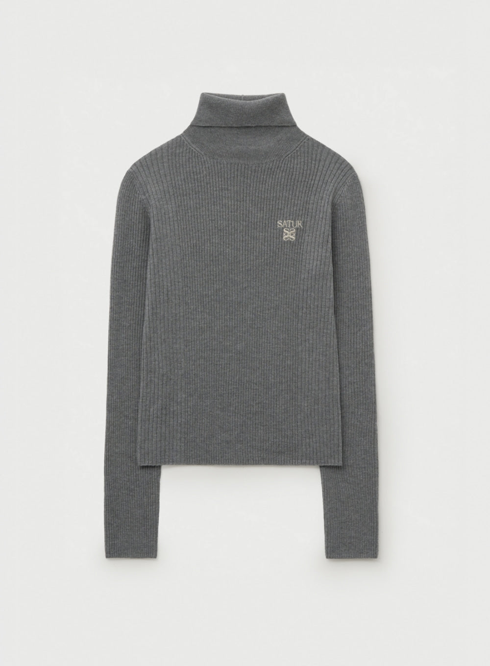 [satur] (W) 2-Way High Neck Knit - Gray