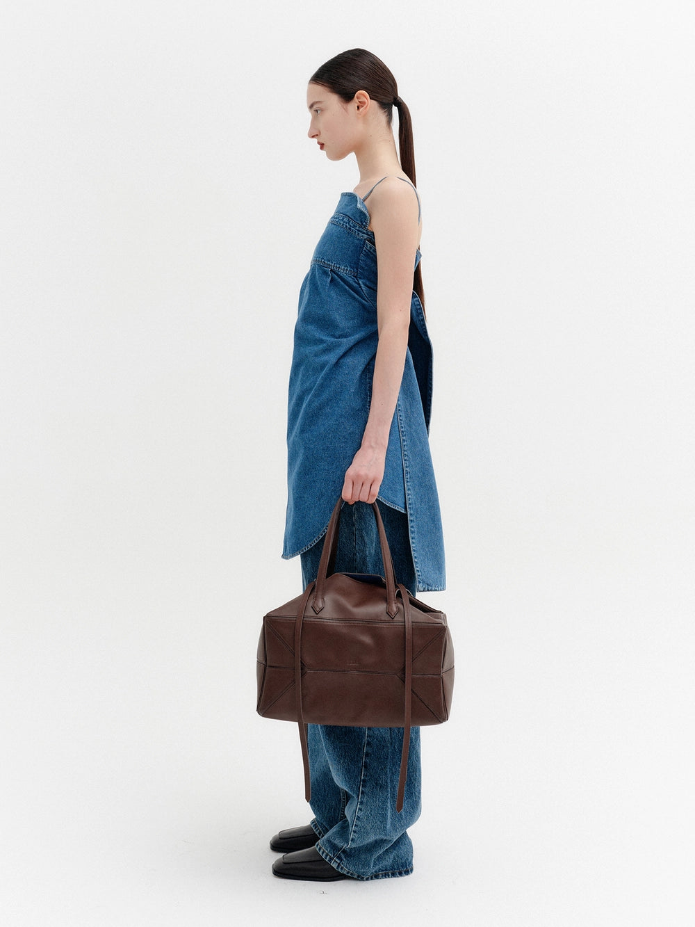 EENK Panel Line Denim Top - Denim Blue