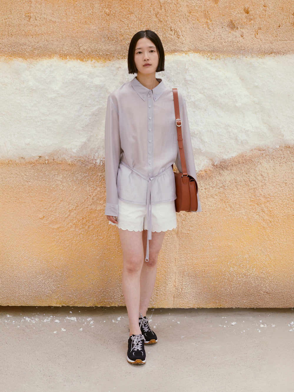 Low Classic Lace Embroidery Shorts White