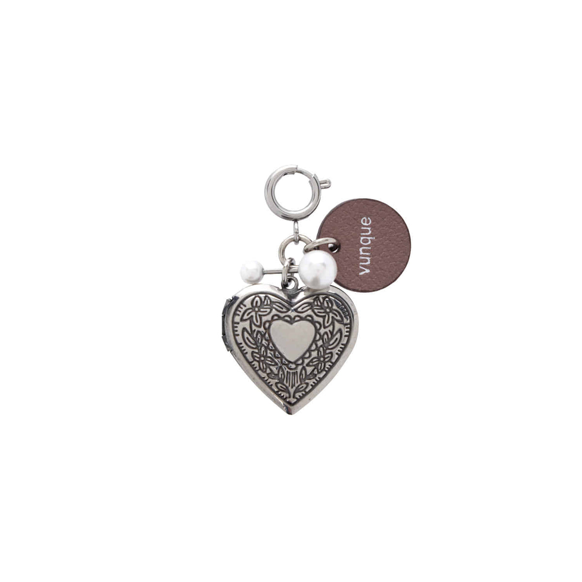 Vunque Heart Memory Leather Charm Piccolo Latte Pink