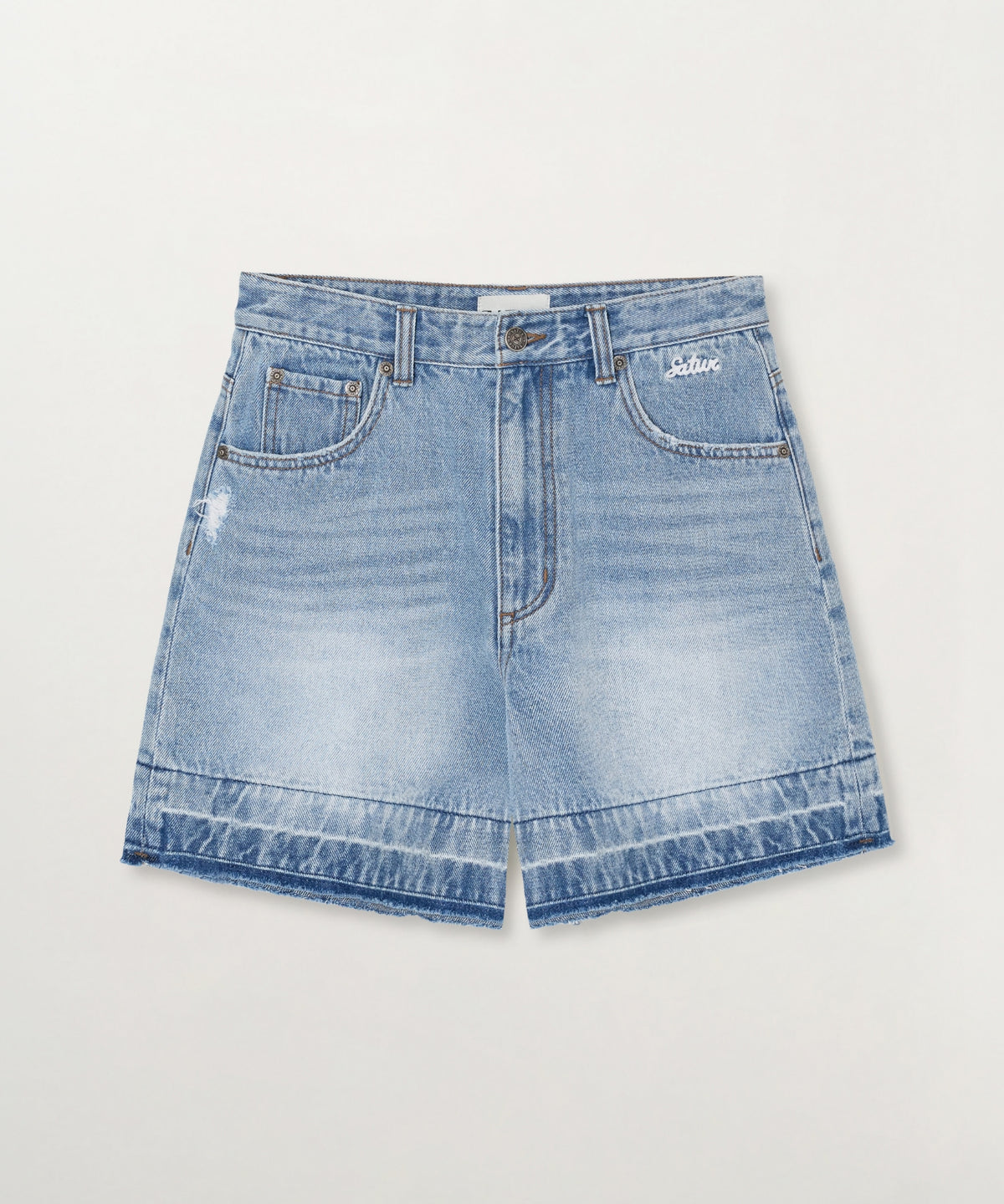 Satur (W) Gabon Wide Denim Shorts - Light Blue