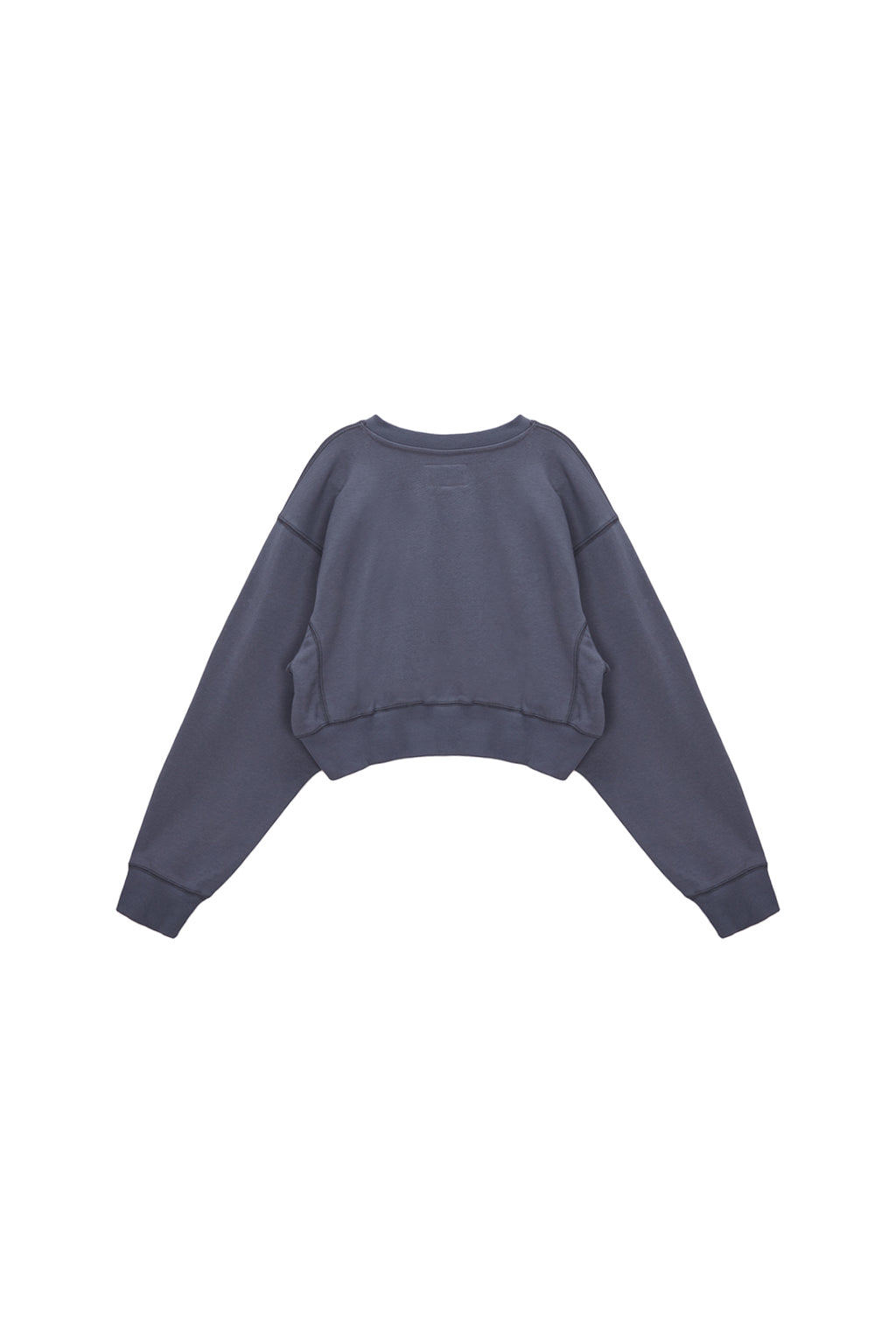 [matinkim] STITCH LABEL CROP SWEATSHIRT IN SMOKE BLUE