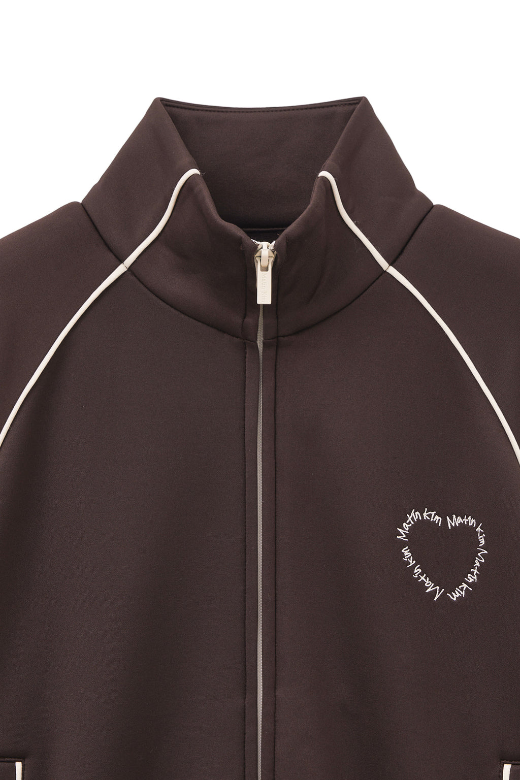 [matinkim] HEART LOGO TRACK JUMPER IN BROWN