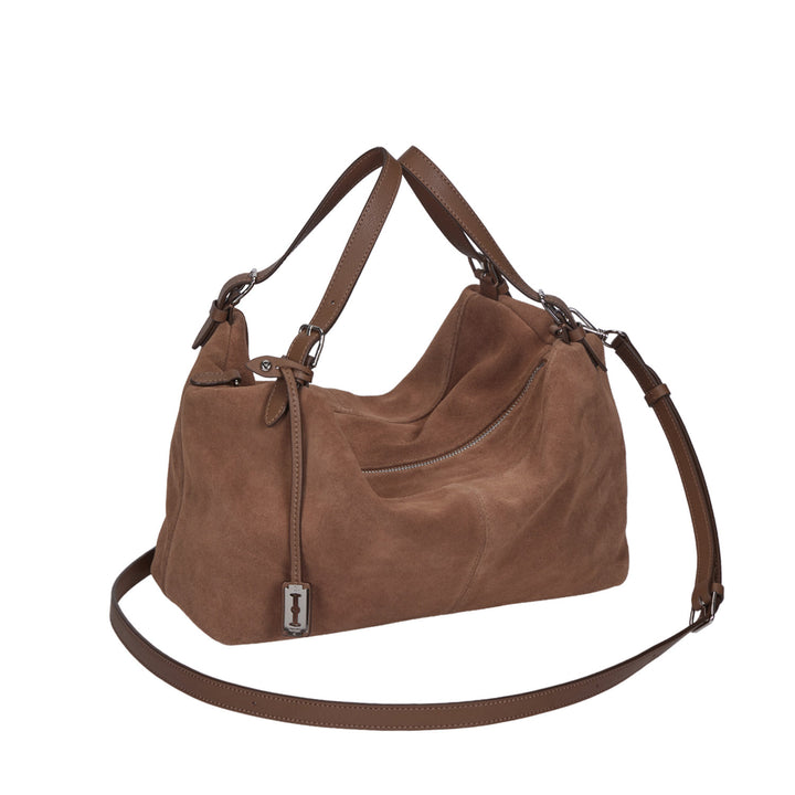 Vunque One Eleven Pucker Suede Tote M Camel