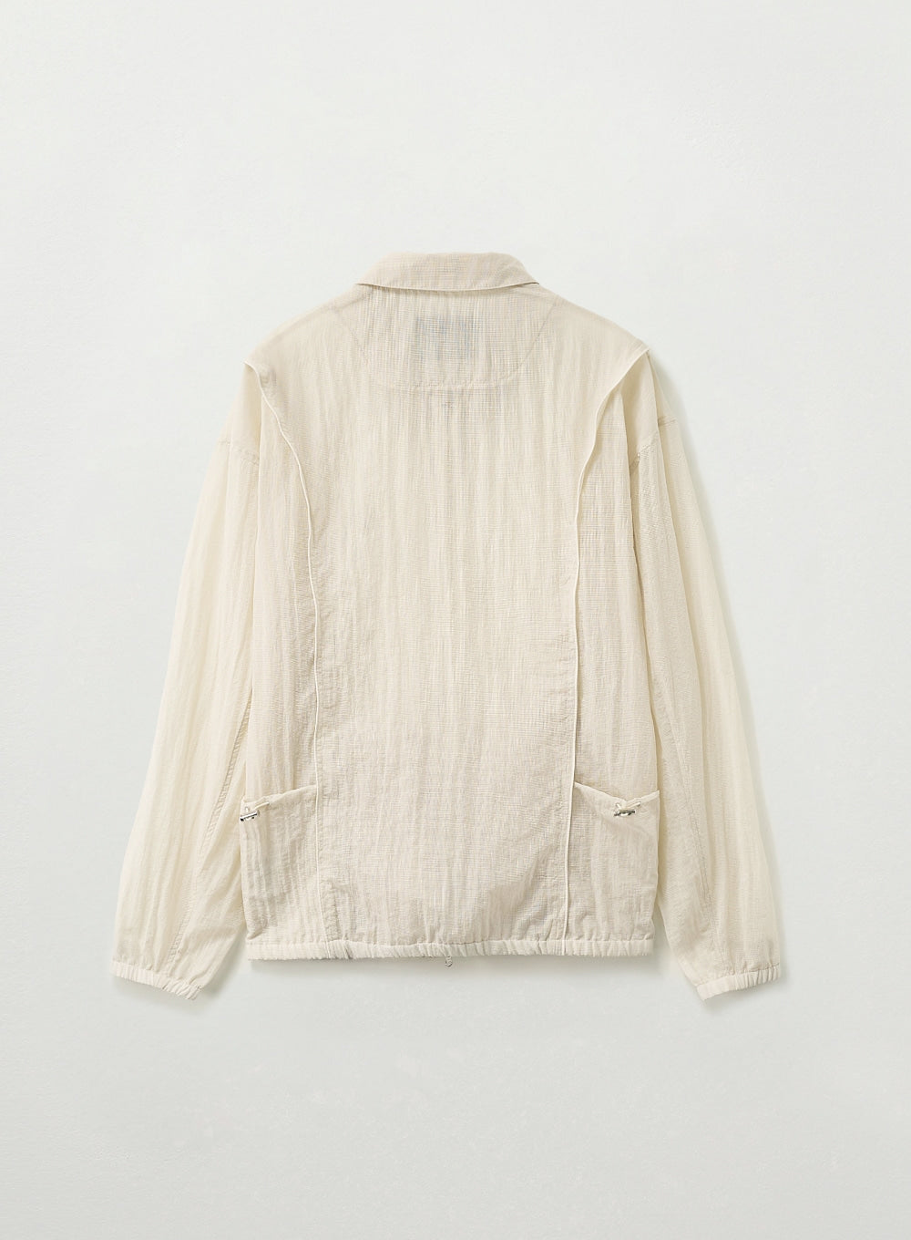 [SATUR] Ripstop Piping Nylon Jacket - Cream