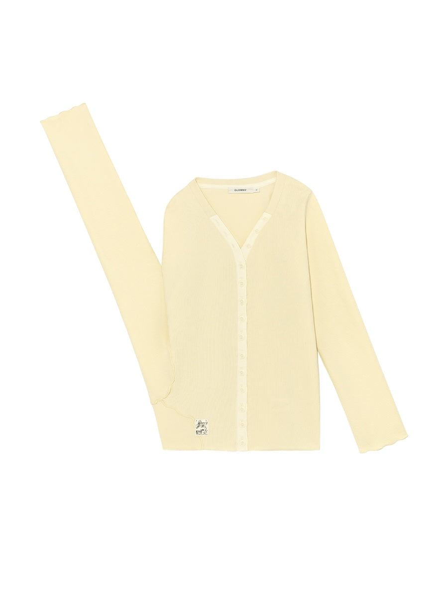 GLOWNY Tilt Button Long Sleeve (Yellow)