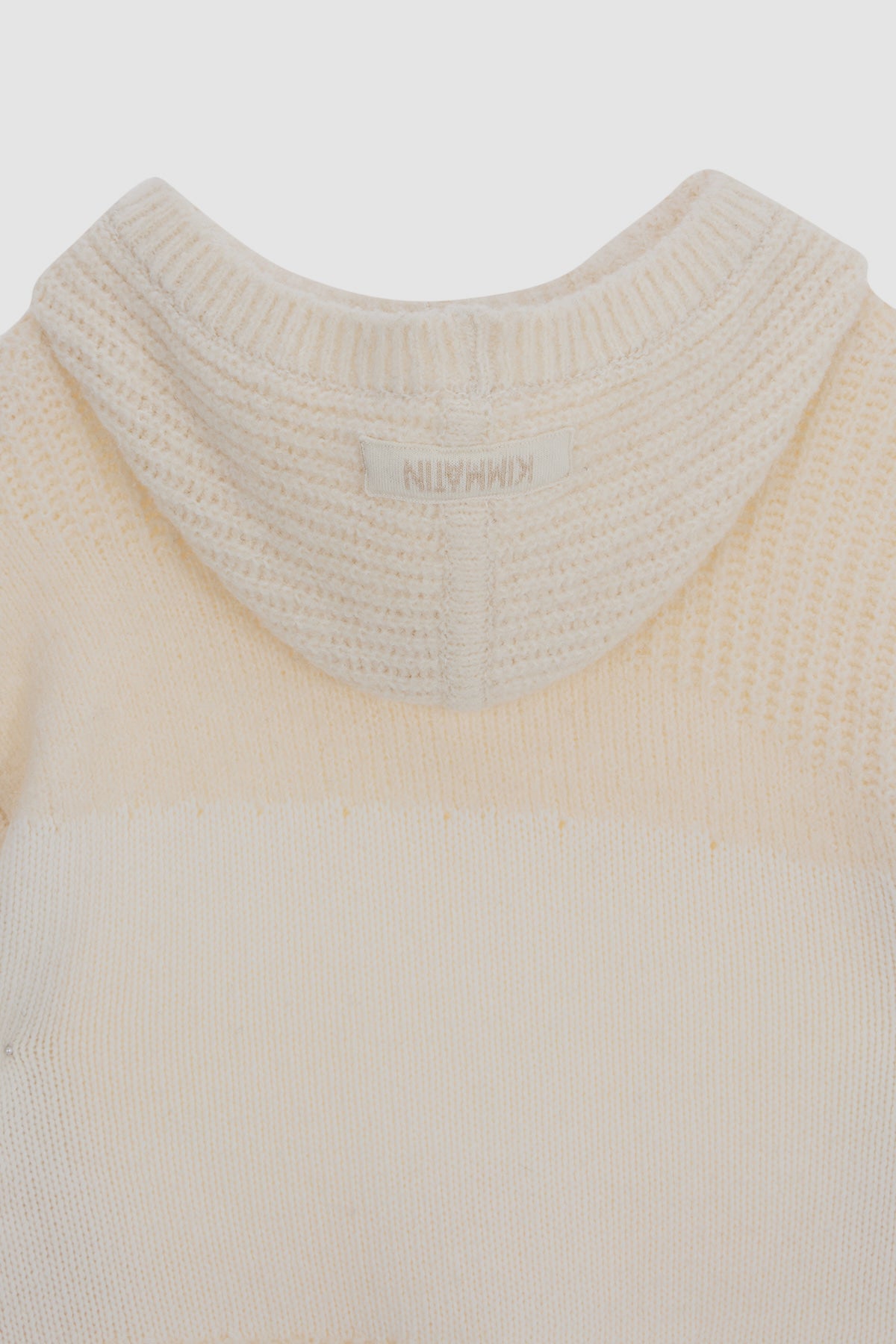 Matinkim Color Mix Unbalance Knit Hoody IN Ivory