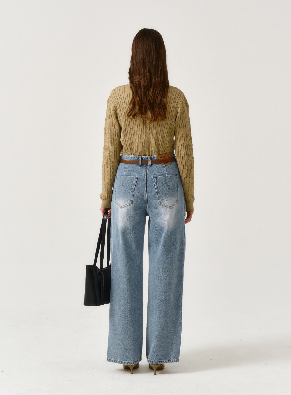 [satur] (W) Vinales Retro One Denim Pants - Light Blue