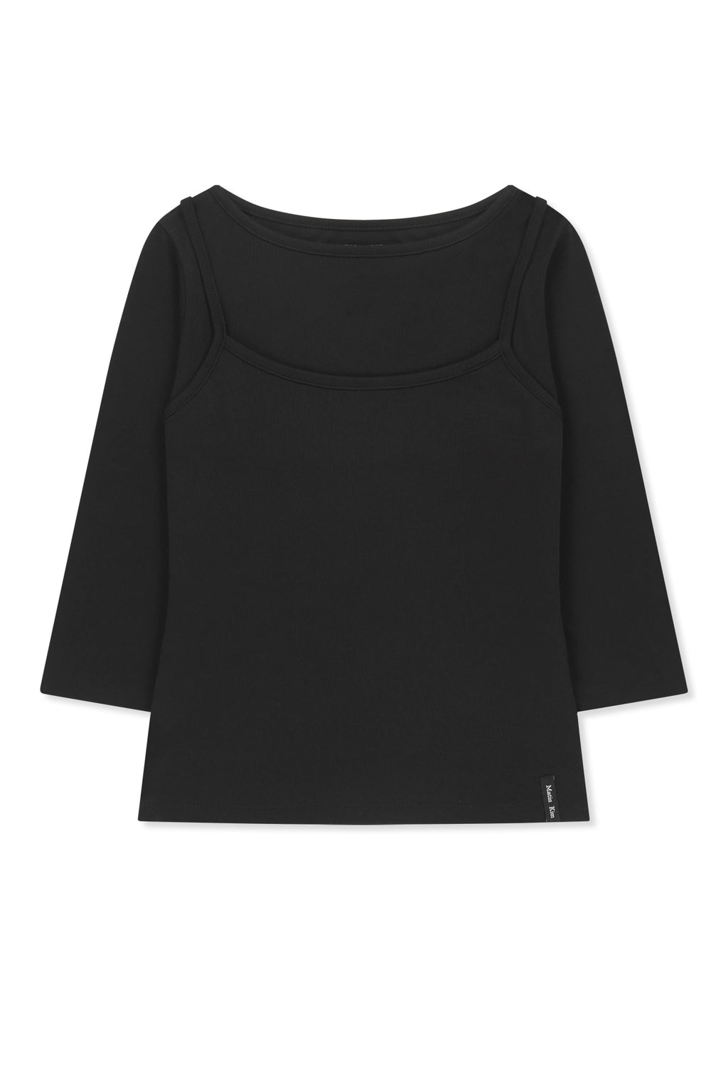 Matinkim 3/4 Sleeve Top & Tank Layered Set IN Black